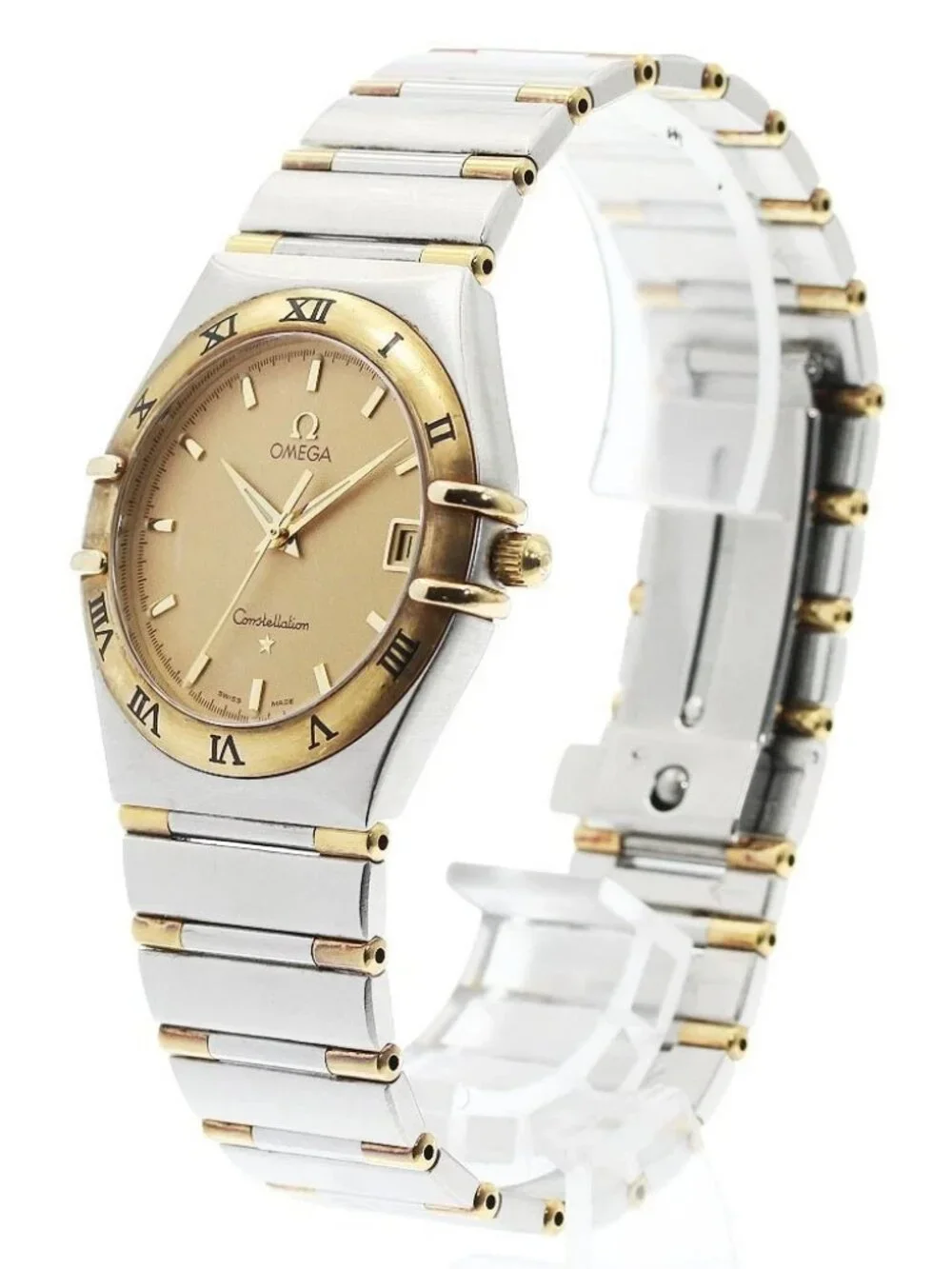 OMEGA Constellation 1312.10 date half bar gold Dial Quartz Men's Watch_913651